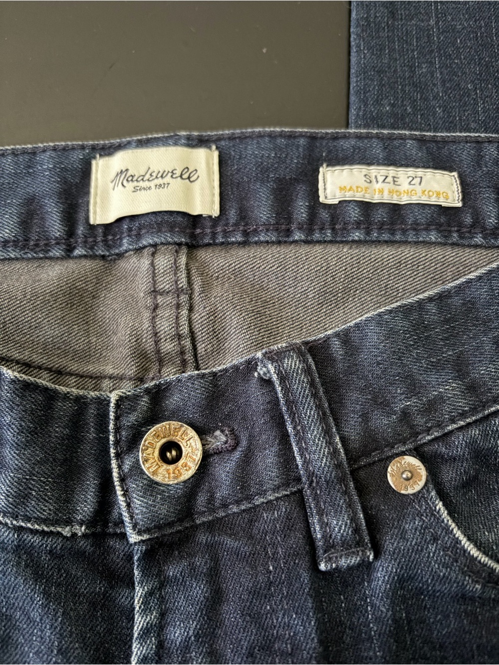 Madewell Men's Dark Wash Jeans - Black-Blue